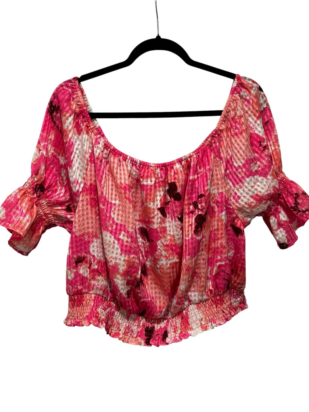 Lane Bryant Pink Floral Off-Shoulder Crop Top 3X